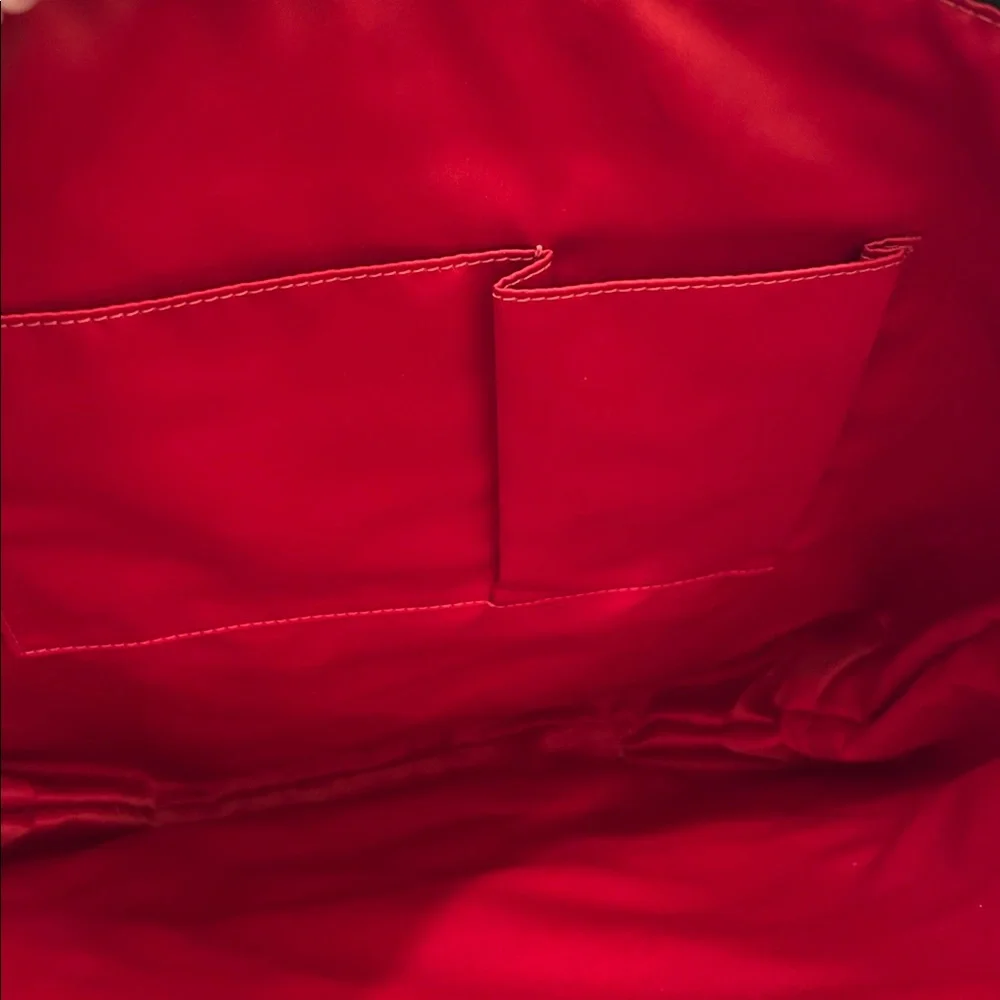 Coach (EUC) Poppy Black and Red Plaid Tote with Black Sequin Trimming & Handles - Picture 12 of 15